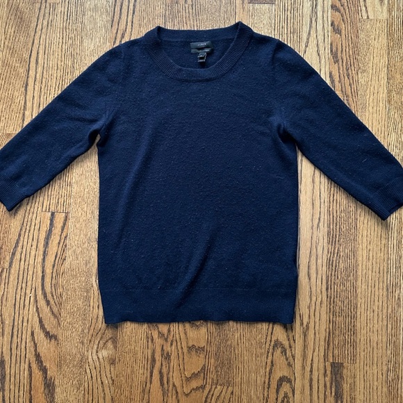 Jcrew Navy 3/4 sleeve cashmere sweater size XS - Picture 1 of 3